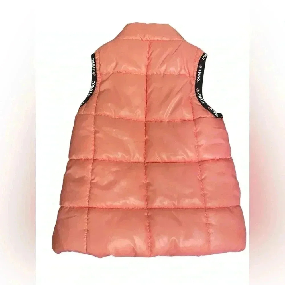 Tommy Hilfiger Puffer Vest in Pink Carnation/ Navy Size 24 Months With Pockets - Picture 7 of 9